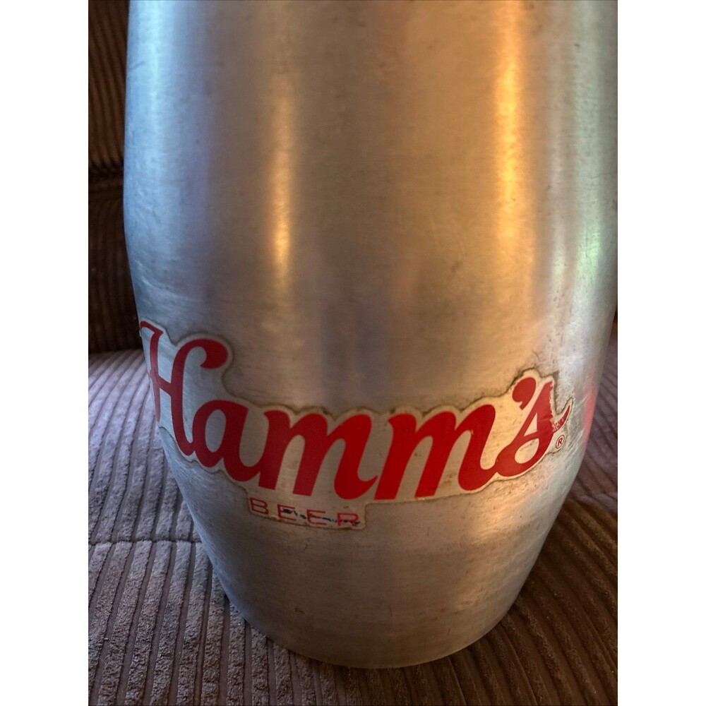 Vintage Hamm's Beer Metal mini keg and coin bank